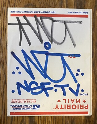 Netz NSF KRT signiert handgezeichnet USPS Postaufkleber Urban Graffiti