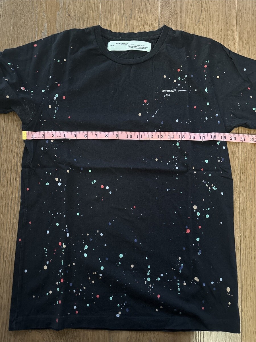 Off White Paint Splattered T Shirt Size Medium | eBay