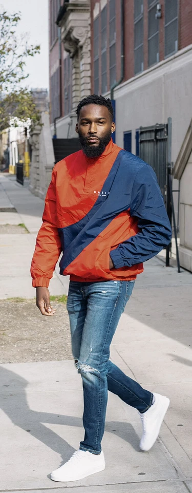 Pulôver Basix New York Nylon Color Block Kith Aime John Elliott Bape Vintage - Imagem 4 de 4