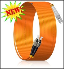 FC/UPC to ST/UPC MM OM3 Duplex 3.0mm LSZH Fiber Optic Patch Cord Network Cable