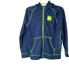 Tek Gear Ultrasoft Fleece Womens Large Full Zip Blue Hoodie With Front Pocket
