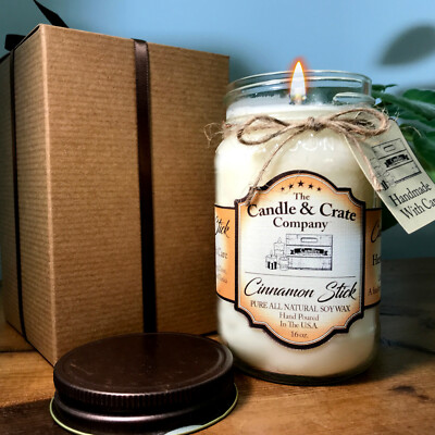 Cinnamon Stick, Candle, Cinnamon Scent, Scented Soy Wax Candle, Fresh Soy Candle