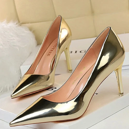 Scarpe donna decolte vernice pelle tacco alto a punta stiletto sexy matrimonio - Foto 23 di 45