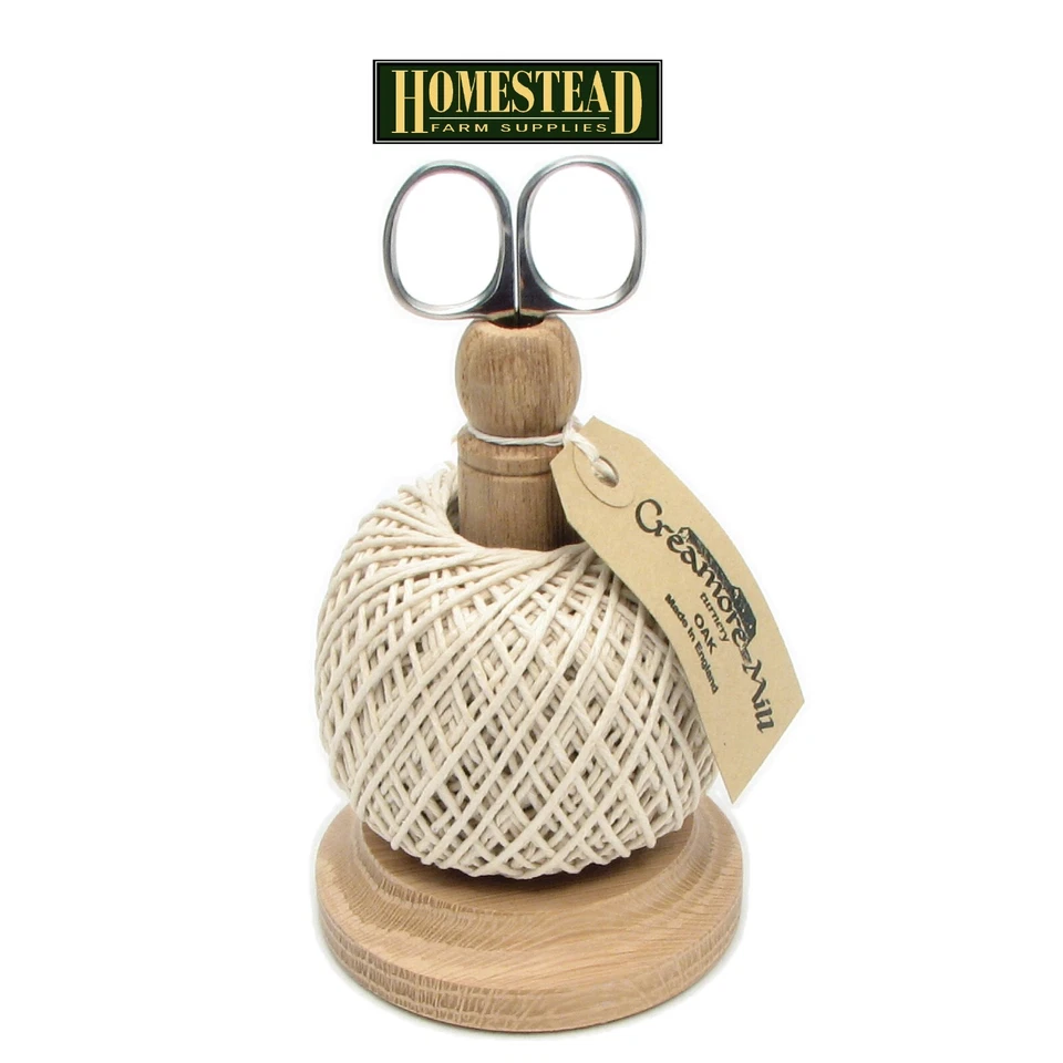 Creamore Mill String Tidy with Cotton String Ball & Scissors - Oak