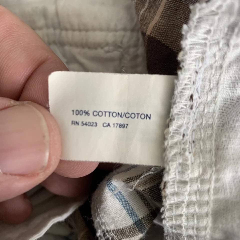 Gap Shorts Mens 40 Patchwork Madras CARGO Brown Plaid Multicolor Cotton - Image 4 of 4