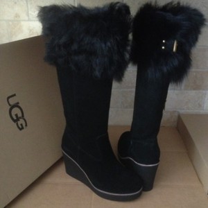 ugg black wedge bootie
