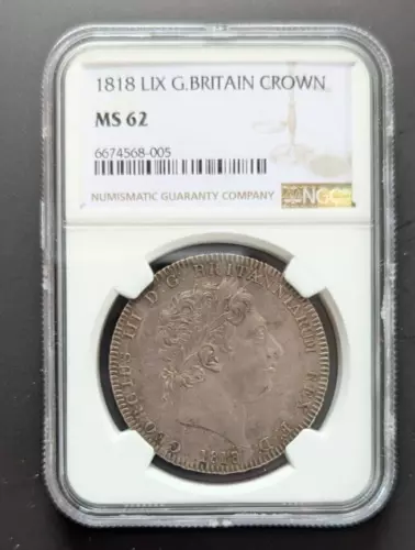 1818 LIX Crown NGC MS62 - George III British Silver Coin