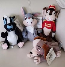 The Disney Store Plush Mini Bean Bags Thumper, Timothy, Lady  Flower NWT