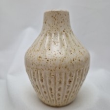 Vase Keramik Retro Scheurich 536 beige 60er Vintage Blumenvase creme 11cm Klein