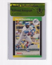 Harold Reynolds Autographed 1989 Donruss Card #93 Beckett Authentic