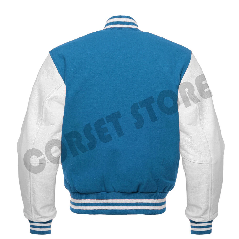 Light blue letterman shop jacket