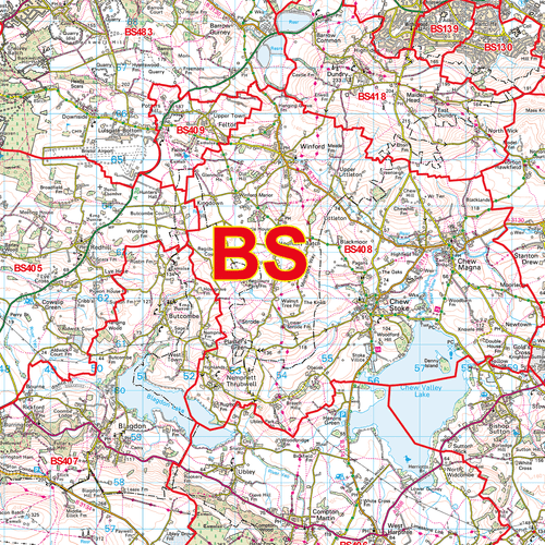 Karte von Bristol Postleitzahlen, Postleitzahlen Sektorkarte von Bristol - Bild 2 von 6