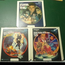 Lot of 3 JAMES BOND Videodiscs CED Sean Connery Russia Diamonds Forever Twice