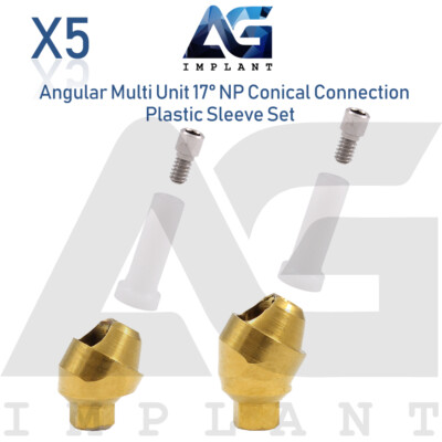 x5 Angular Multi Unit Prosthetic 17° Conical Connection NP Plastic Set