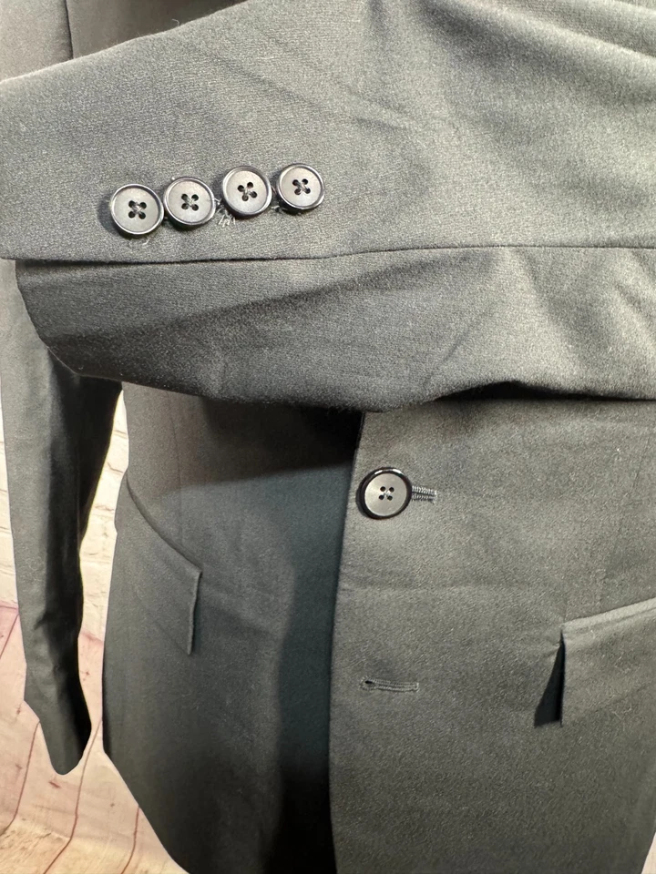 RYAN SEACREST Mens Black SLIM FIT Wool Suit Sport Coat Blazer Jacket 40S - Image 4 of 4