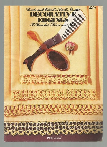 Decorative Edgings Patterns Crochet Knit Tat Vintage Coats Clarks P12 - Picture 2 of 5