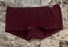 NWT VICTORIA'S SECRET PINK LARGE MAROON BURGUNDY SEAMLESS RARE BOYSHORT PANTIES
