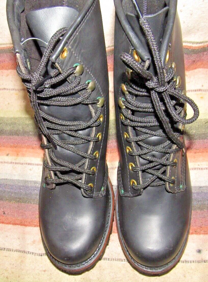Mens VTG Walker Lace Up Black Leather Hiking Boots 7.5 D Lady 9 M NEW w/o Box - Image 4 of 4