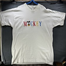 Vintage Mickey  CO. Shirt Embroidered Single Stitch Mickey SpellOut Made In USA