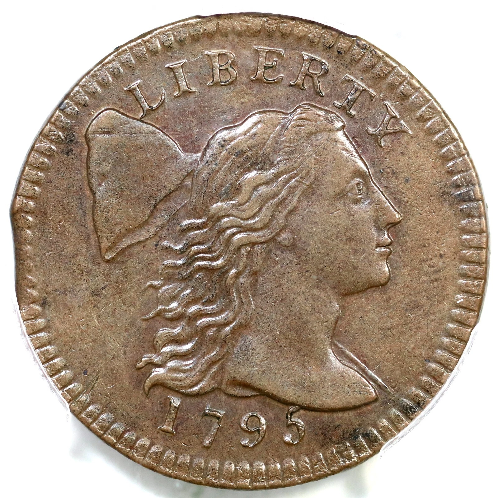 1795 S-76b R-1 PCGS AU 55 Plain Edge Liberty Cap Large Cent Coin 1c