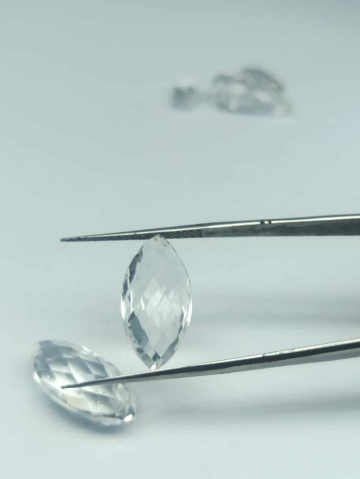 Crystal Quartz Marquise Checker cut Pair 18.65 ct. weight 20*10 mm size - Image 3 of 4