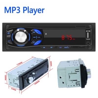 Single 1 Din Car MP3 Bluetooth Radio In-Dash Player FM Digital USB/AUX/TF Audio