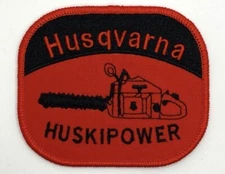 Husqvarna Chainsaw Iron On Patch Retro Vintage Style Hat Cap Sew Huskipower