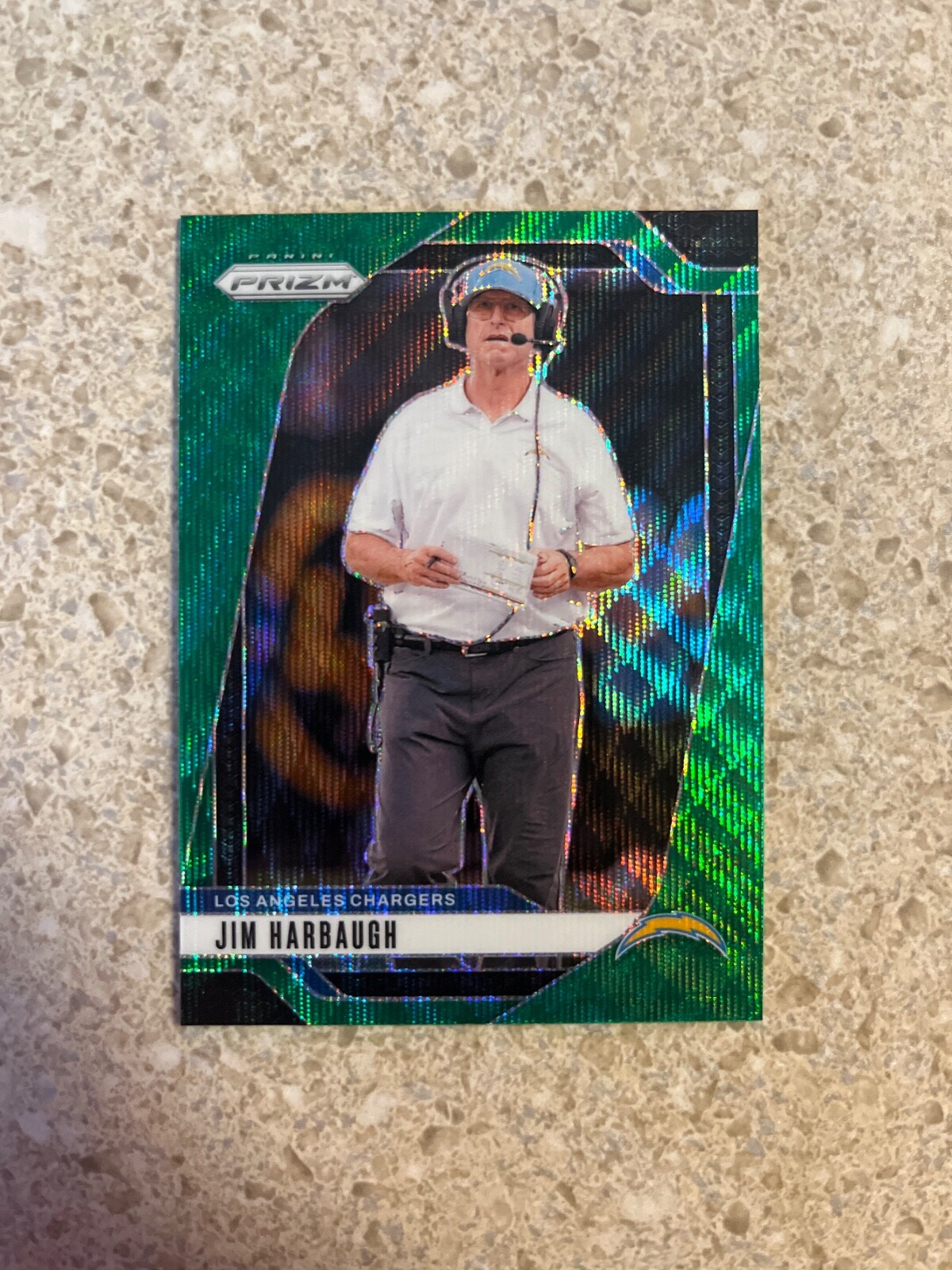 2024 Prizm Prizm Green Wave SP #163 Jim Harbaugh chargers 1st year