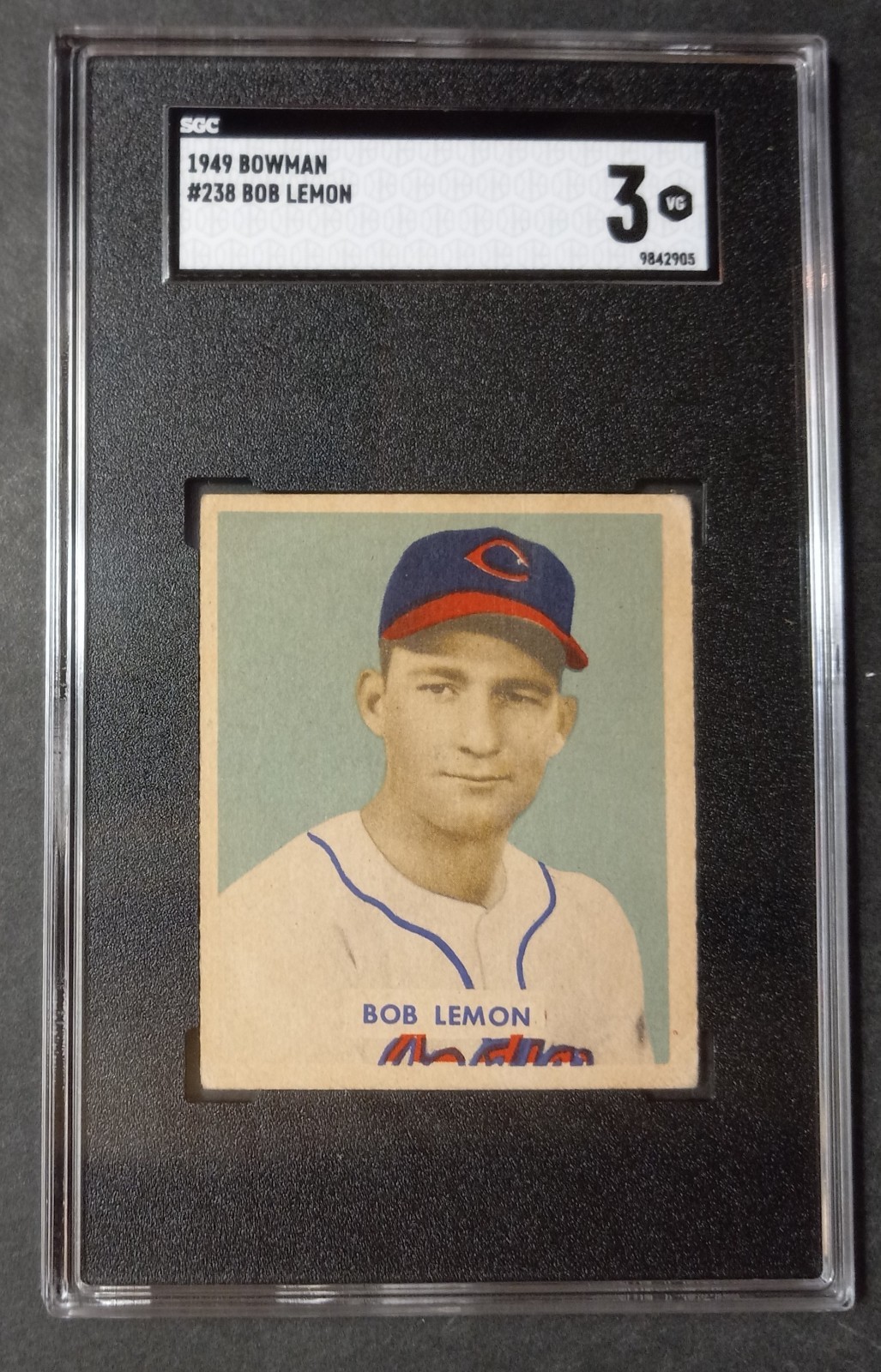 1949 Bowman - #238 Bob Lemon - Rookie - HOF - SGC 3 VG