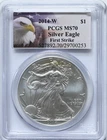 2014 W $1 NGC Graded MS 70 Silver Eagle First Strike 1 oz Coin Eagle Label