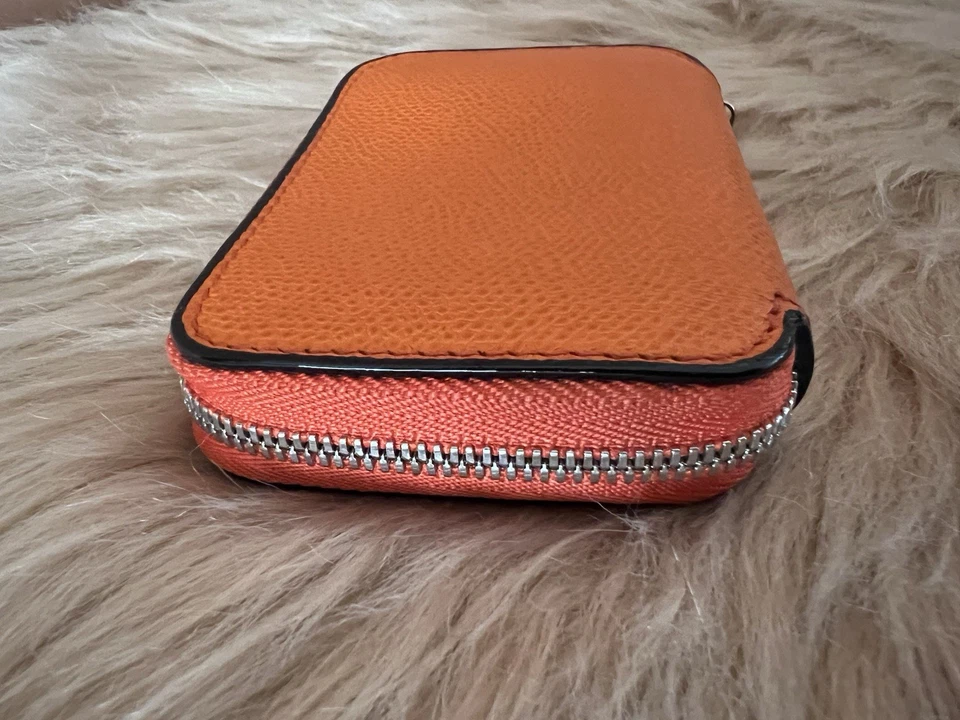 Valextra Naranja Cremallera Alrededor Portatarjetas Billetera Preloved Foto 4 de 4
