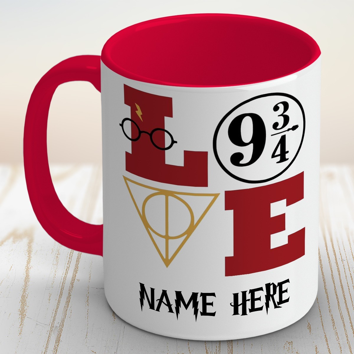 Taza de regalo personalizada Harry Potter, San Valentín, boda, Love ROJO
