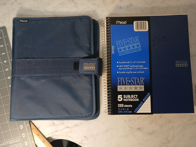 Vintage y2k Mead Five Star First Gear Notebook and Nylon Cover School Binder