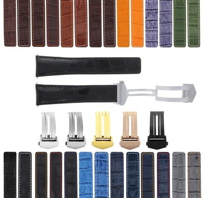 19-20-21-22MM LEATHER WATCH BAND STRAP FOR TAG HEUER CARRERA DEPLOYMENT CLASP