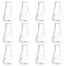 12Pcs 50ml Narrow Mouth Glass Erlenmeyer Flask with Printed Graduation