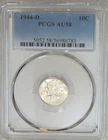 1944 D Mercury Dime PCGS AU58 looks FB  Frosty Just Graded New Holder #D112A