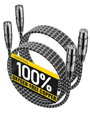 XLR Cables 6Ft 2 Pack Microphone Cable, XLR Male to Female Balanced Microphone C