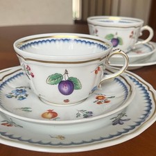 Richard Ginori Italian Fruit Tea Cup & Saucer Set Plum Design Used