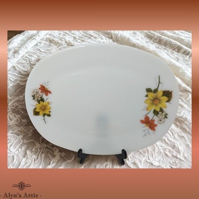 Vintage JAJ Pyrex 60er 70er Jahre Autumn Glory Steakteller 30,5 cm x 23 cm