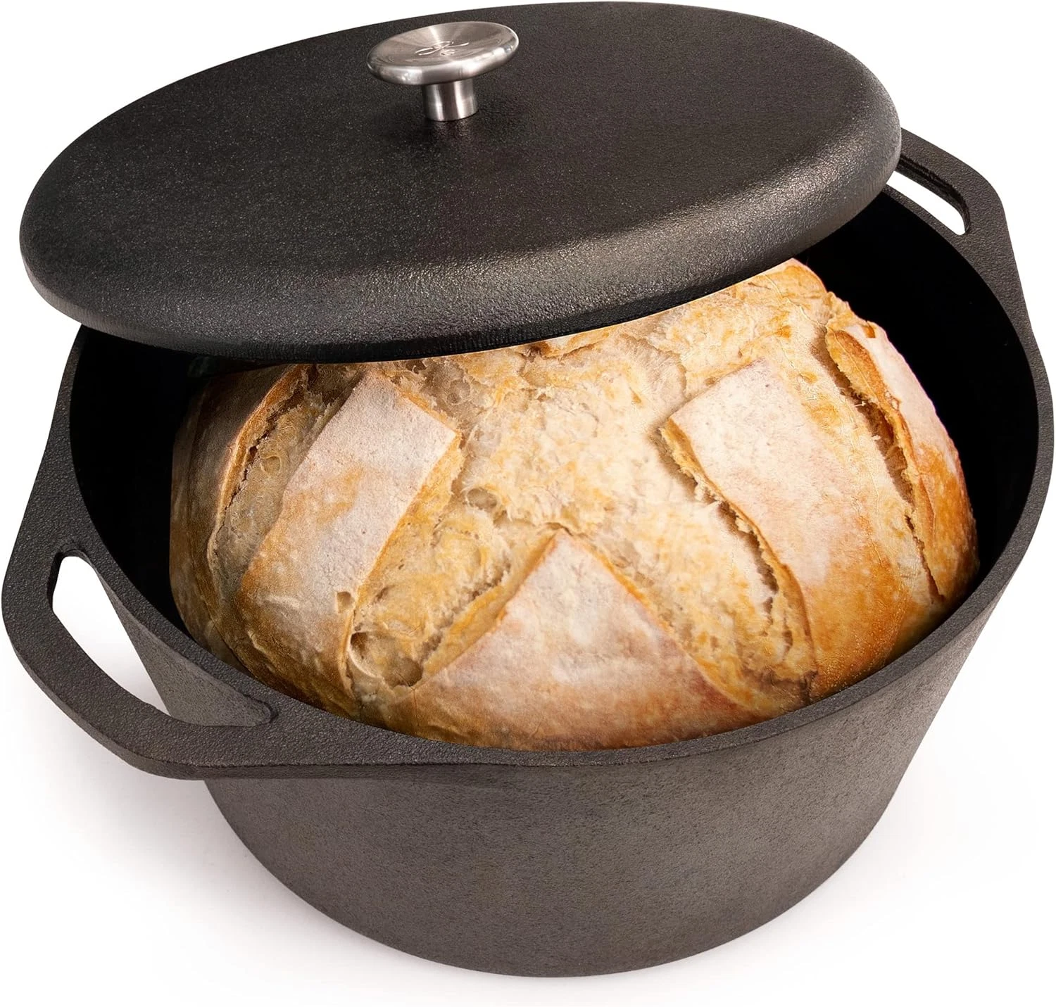 10-Inch Cast Iron Dutch Oven with Lid - 5 Quart Capacity for Versatile Cooking