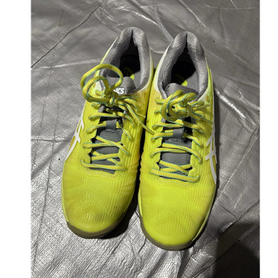 ASICS Solution Speed FF Tennis Shoes Yellow/Gray/White US 8 Medium