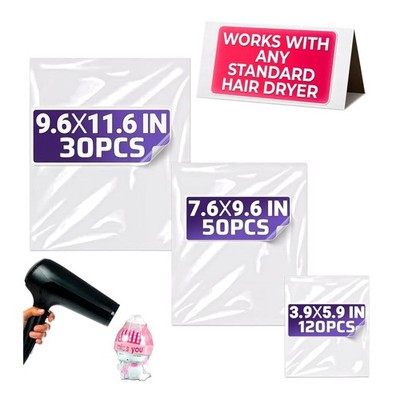 Multi-Size Heat Shrink Bags for Gift Wrapping - 200 Pcs