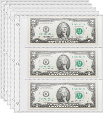 50 Pack Currency Sleeves, 3-Pocket Banknote 8.5  11 Sheet Clear