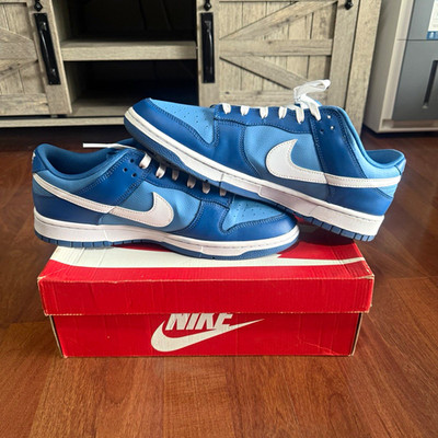 Nike Dunk Low Retro Men's Blue/White Colorblock Low Top Lace-Up Sneakers