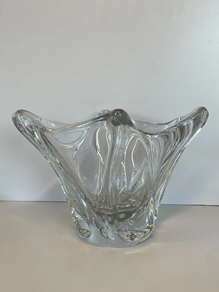 ANTICO VASO DAUM CRISTALLO ANNI 50 VINTAGE DESIGN FRANCE CENTROTAVOLA BOWL - Immagine 4 di 4