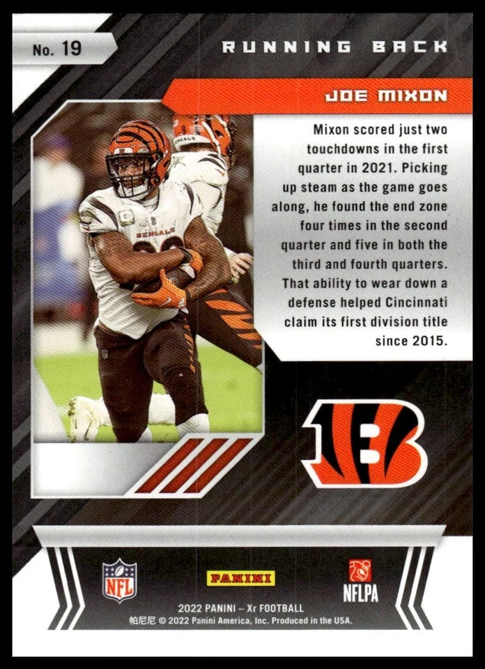 2022 Panini XR Joe Mixon #19 - Image 2 of 2