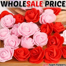 500PCS Foam Roses 3cm Artificial Foam Flower Heads DIY Rose Bear Decor Gift UK