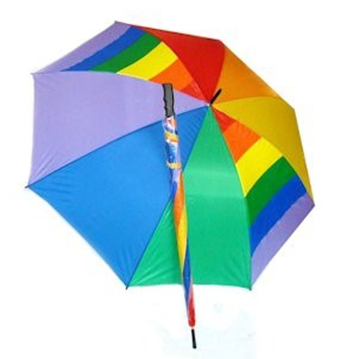 Rainbow Colored 8 Segment Manual Unisex Umbrella, 54-inch