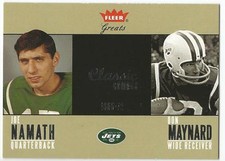 NAMATH MAYNARD 2004 Classic Combos card #8CC New York Jets Football /1965 NR MT