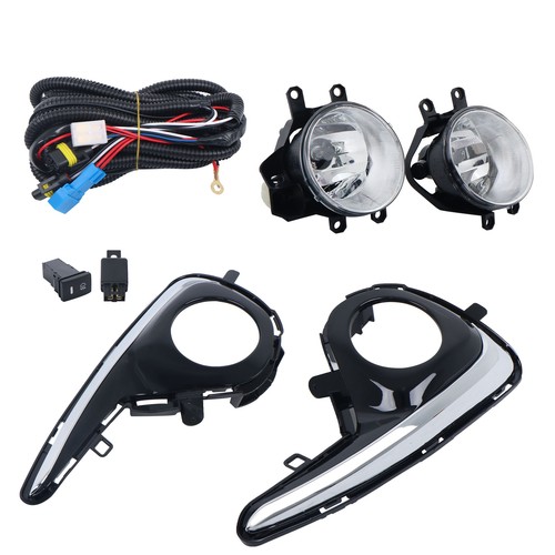 Chrome Fog Lights Right&Left Lamps w/Bezel For 2018-2020 Toyota Yaris Hatchback - Picture 2 of 13